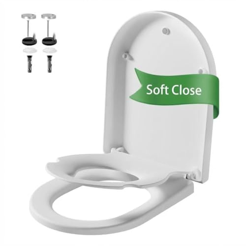 Garvee Family Toilet Seat, Soft Close Toilet Seat with Child Seats, Detachable D Shape Magnetic Toilets Lid with Quick Release for Easy Cleaning, Family Seats for Toddlers & Adults
