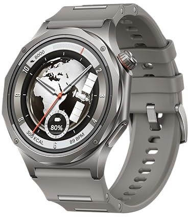 OPPO Watch X3 Smartwatch con Wear OS, Pantalla AMOLED 1.5”, Batería hasta 16 días, ECG y Salud en 60s, GPS Dual, Resistente IP69/5ATM, Titanio y Cristal Zafiro, Misty Titanium