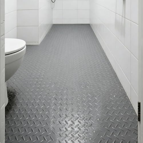 Noppenmatte Gummimatte Meterware rutschfest stark, Gummiläufer Innen- und Außenbereich, Riffelblech-Garagenbodenmatte für Unter dem Auto Bodenbelag Garagenboden(Grey 3mm,W 0.7 x L 1 M)