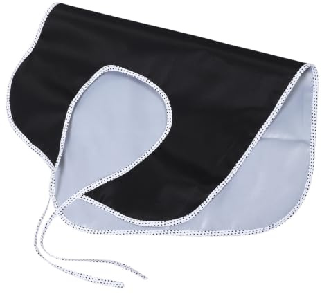 Bavoir Réutilisable pour Adulte Noir, Tissu, Large | Poche Large Anti Miettes, Construction Antidérapante, pour Fauteuil Roulant et Position Semi Allongée