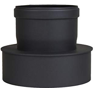 Pelletrör, ugnsrör, pellet, rökrör, kaminrör, förlängning, Ø 100 mm till 130 mm Ø 100 mm till 150 mm grå svart (100 mm till 150 mm, svart)