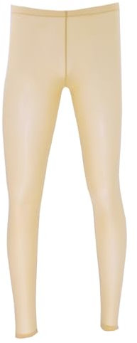 FEESHOW Herren Transparent Leggings Sport Unterhose Strumpfhose Stretch Sport Unterwäsche Sporthose Pantyhose Tights Pants Slim Fit Nackt XL
