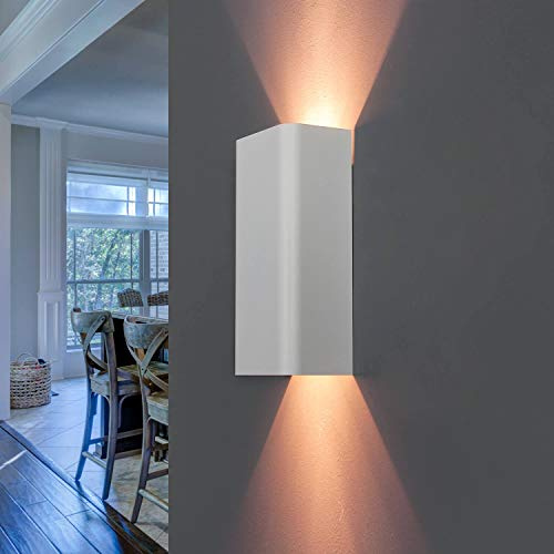 Wandleuchte GU10 Innen Weiß, Wandlampe Innen, Wandbeleuchtung, Treppenhaus, Wohnzimmer, Flur Licht, up and down, Wandleuchte Weiß, Schlafzimmerlampe Wand