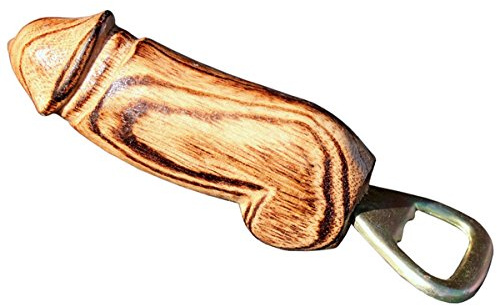 14 cm witziger Party Gag Flaschenöffner Bier Erotik Art Holz Phallus Dekoration Handarbeit Schnitzerei Geschenk-Idee Oeffner03
