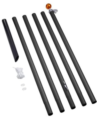 Fairybell Teilbarer Aluminium-Fahnenmast - 6 Meter - Schwarz