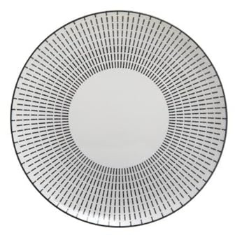 Secret de Gourmet - Lot de 6 Assiettes Plates Porcelaine Lunis 27cm Noir