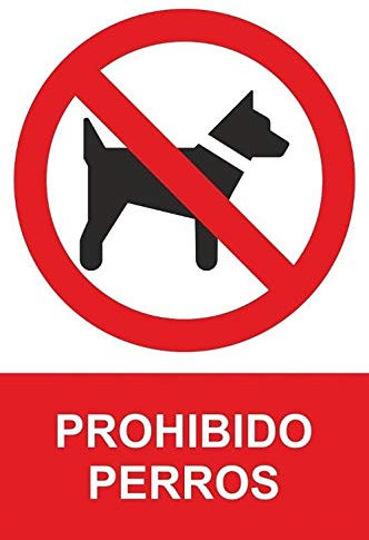 MovilCom® - Señal de aluminio PROHIBIDO PERROS 300X400mm Señal prohibición (ref.RD41933)