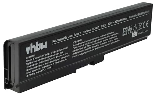 vhbw Akku kompatibel mit Toshiba Satellite L775D-S7220 | L775D-S7210, L775D-S7206, L775D-10M Notebook (5200 mAh, 10,8 V, Li-Polymer)
