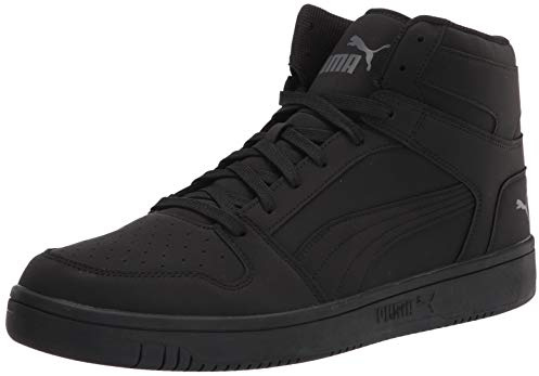 PUMA Mens Rebound Layup Sneaker, NUBUCK Mens Black- Mens Black-CASTLEROCK, 8