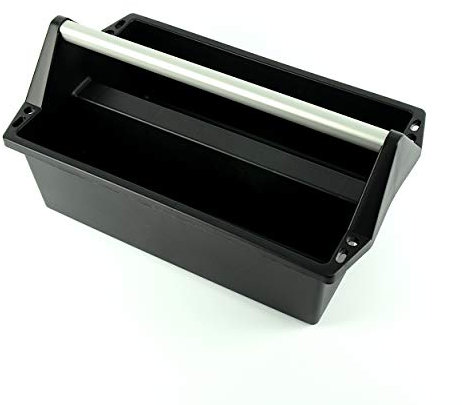 Kistenberg Werkzeugkiste mit ergonomischem Griff aus eloxiertem Aluminium Schwarz 496x296x231 mm (LxBxH)