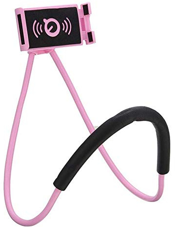 Haoxuann Support Telephone,360° Rotatif Support Autour Cou Flexible Mobile Phone Holder Stand Lazy Bracket pour lit Multifonction Support Smartphone Bureau Réglable Support (Rose)