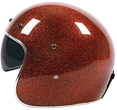 MRDAER Casco Retro, Motocicleta Scooter Cruiser con aprobación ECE Casco de Media Cara para Motocicleta de Cara Abierta, Equipo de protección para Motociclistas Chopper Touring (54-64cm)
