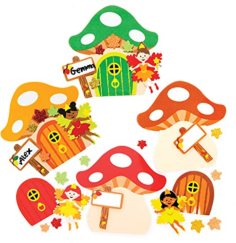 Baker Ross Herbstliche Feentür-Kits FE654 – 4 Stück, Feendekorationen für Kinder zum Ausstellen, kreative Kunst- und Bastelprojekte für Kinder, Mittel