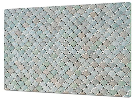 Salvaencimera Extra-Grande de vidrio templado - Conjunto de tablas para picar - Cubre Vitro Gigante – UNA PIEZA (80 x 52 cm) o DOS PIEZAS (40 x 52 cm); DD36 Texturas y azulejos 2 Serie