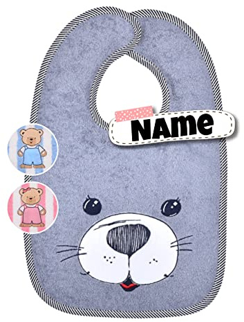 Stickling Babylätzchen mit Name Klettverschluss | Baumwolle | bestickt mit Namen | Lätzchen Baby | Baby Latz | personalisiert | Spucktücher