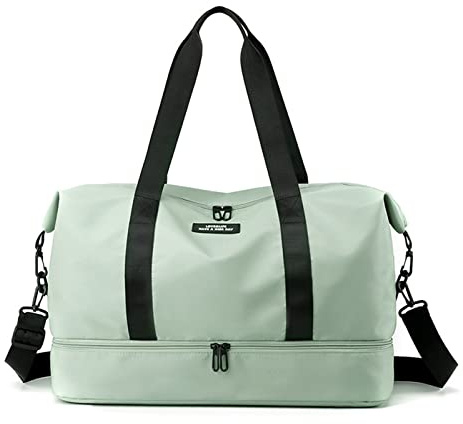 CORIOS Reisetaschen Duffle Bag Nylon Sporttasche für Damen/Herren Faltbare Weekender Übernachtung Tasche Kabinenreisetasche Groß Handtasche für Sport Fitnessstudio Reisen Grün