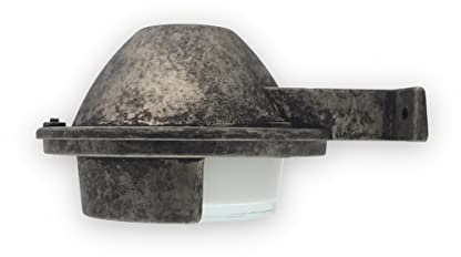 KsH and Co Mat Glass Pewter Finish Pleades Corner Messingguss-runde Schottleuchte mit Abdeckung