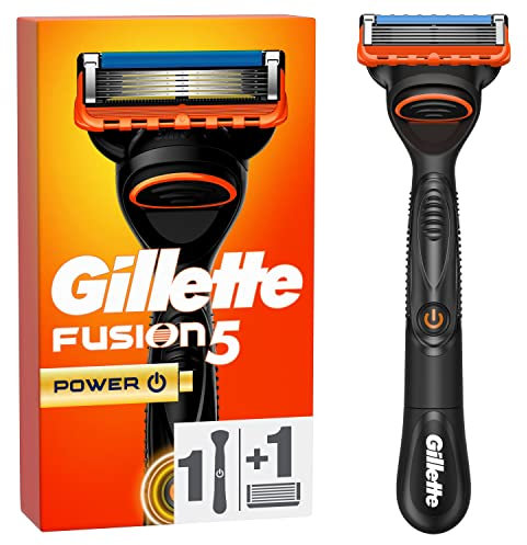 Gillette Fusion 5 Power Nassrasierer Herren, Rasierer + 1 Rasierklinge mit 5-fach Klinge, Geschenk für Männer