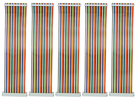 Akozon 5 Stück GPIO Verlängerung Kabel 40 Pin Stecker Jumper Wire 20cm Flachbandkabel Stecker auf Buchse Pfostenstecker für Computer