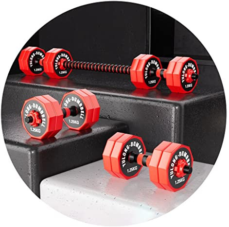 Professionelle Hanteln für Herren, Fitness-Hanteln aus massivem Eisen, verstellbare Hanteln, gummierte, rutschfeste Hanteln (Farbe: Rot, Größe: 10 kg x 2) (Rot 5 kg x 2)