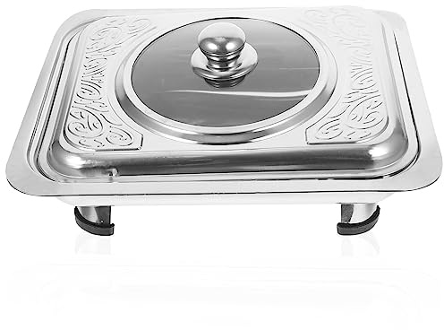 Yardwe Acero Inoxidable Soperas con Tapa Bandeja Horno Balay Bandeja para Calentar Alimentos - Adecuada para Buffets Banquetes Fiestas