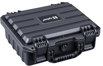 Lykus HC-2810 Waterproof Hard Case with Customisable Foam, Interior Size 28.4x22.4x10.1 cm, Suitable for Small Items