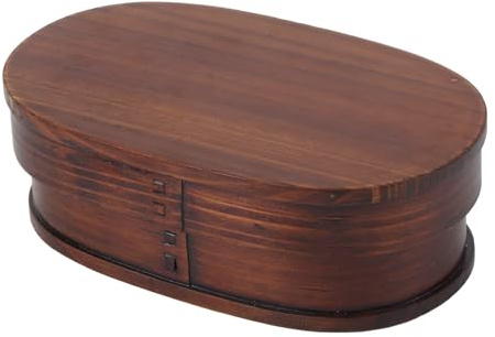 Xcello Cajas De Almuerzo De Madera Natural Vintage Cajas Bento De Madera Para Picnic Y Almuerzo De Trabajo.(18 * 12 * 5.5cm/ 3-color madera)