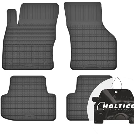 moto-MOLTICO Gummimatten Auto, 4-teiliges Set, Allwetter Gummi Fußmatten mit Rand, Antirutsch & Wasserfest Autoteppiche - passend für Skoda Octavia III, IV ab 2013
