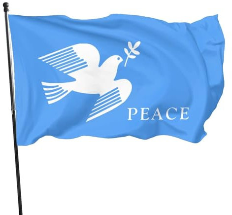 DJFOG Friedenstaube Flagge – 90x150 cm, Robustes Polyester, Wetterfest und Farbecht, Ideal für Innen- und Außenbereich, Dekoratives Banner mit Friedenssymbol