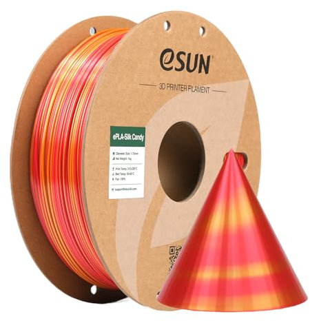 eSUN Silk Candy PLA Filament 1.75mm, Silky Multicolored 3D Drucker Filament PLA, Gradient Changing 1KG Spule (2.2 LBS) für 3D Drucker, Rot Gold