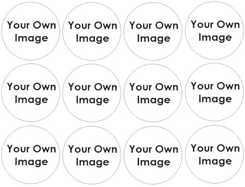 Your own photo cupcake toppers. 5cm Circular toppers x12. Personalised icing. Printed icing sheet pre-cut.