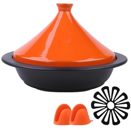 DYHQQ Tajine-Topf Aus Emailliertem Gusseisen Tajine Aus Keramik Kochtopf Mit Keramikdeckel, Für Eintopf-Auflauf-Slow-Cooker