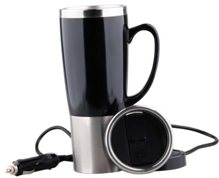 Amosfun Car Kettle 12v Electric Kettle for Car Heated Travel Mug Water Heater Stainless Steel