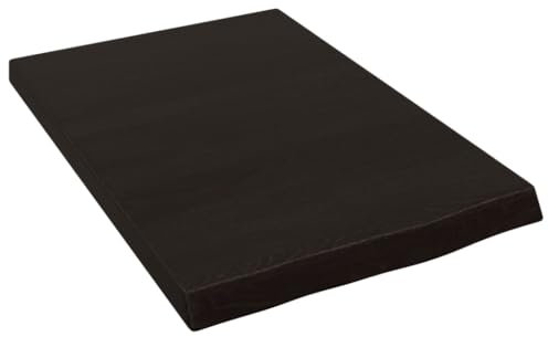Makastle Waschtischplatte Holzbohlen Ideal für Aufsatzwaschbecken, Tischplatte Holzplatte Baumkanten-Platte für Heimwerker, Arbeitsplatten, Dunkelbraun 40x60x(2-4) cm Massivholz Behandelt