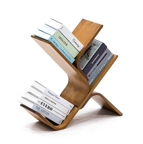 DMMFTERL Libreria ad Albero - Libreria in bambù da Pavimento con Ripiani, Moderna, Alta e Stretta, Organizer per Soggiorno, Ufficio Domestico