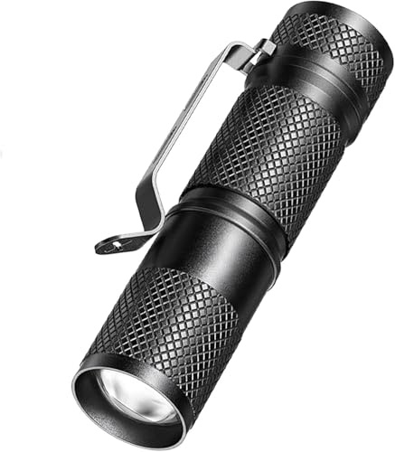 POCKETMAN Small Zoom LED Torch 3 Lighting Modes Rechargeable with Pocket Clip Pocket Carry Outdoor Gear for Dog Walking,Hiking,Camping,Joging(Including Battery)