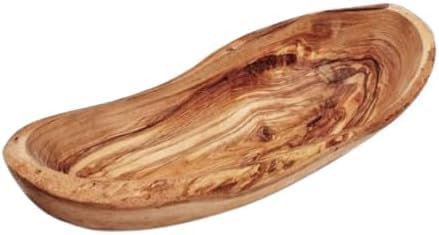 Genérico Cuenco De Madera De Olivo Tunecino Calidad Resistente Diseño Rústico Artistico, Cocina sana y ecologica, Ext. Aprox. 15-16 Cm Hecho A Mano regalo ideal, Elegancia