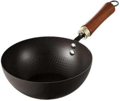 FytStycale Padella Antiaderente Wok friggi con pentola a induzione a Sospensione bollente di Fondo Piatto Wok, 22 Cm