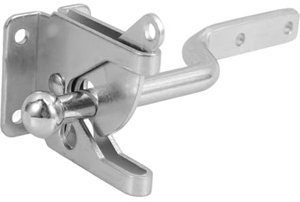 HEALEEP Loquet de Portail Robuste en Fer Argenté pour Portillon de Jardin en Bois, Serrure de Clôture Élégante et Sécurisée, pour Usage Extérieur et Ferme