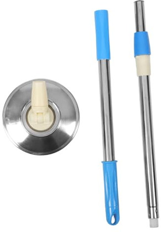 UTHCLO De Mop Rotatif Inoxydable Avec Tête De Mop Détachable Poignée Robuste Et Renforcée Pour Nettoyage De Sols Et Carrelage Accessoires De Nettoyage Pratiques Et