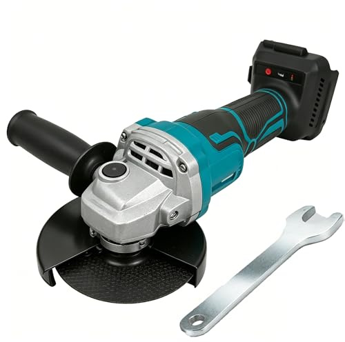 200w Akku-Winkelschleifer, Kompatibel mit Makita 18V Akkus BL1840 BL1850b, Bürstenlo Trennschleifer Scheibe 125mm Schleifen zum Entfernen von Farbe und Mörtel, zum Schleifen, Schneiden（ohne Batterie）