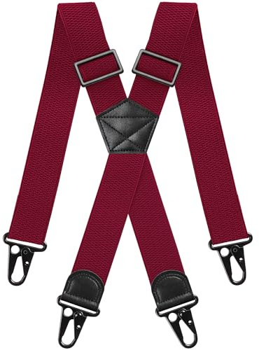 Gucass hängslen herr X-form 3,8 cm breda, extra starka, elastiska, justerbara, med halkskydd i metall, en storlek hängslen för män och kvinnor