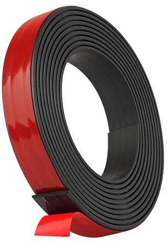 AXFEE Nastro Magnetico Autoadesivo Forte, 2M Rotolo di Nastro Magnetico con Forte Supporto Autoadesivo, per Tende, Foto, Poster, Magneti per Frigorifero, Zanzariere, Domestico(1.5cm*1.5mm)