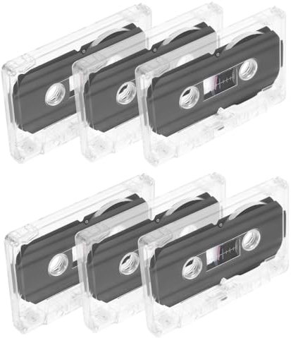 DIYEAH Audio Vergini 60 Minuti 6 Pezzi Audiocassette Vuote Registrabili per Registrazione Nastro Registrazione Stabile Trasparente per Facile Organizzazione