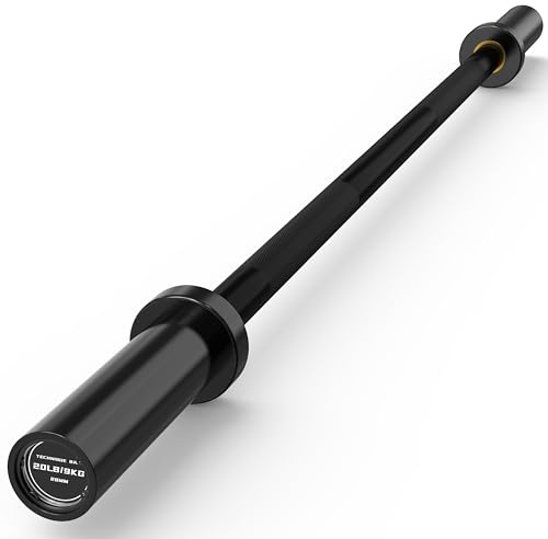 HANDBODE 4 ft Olympic Barbell, 2 Inch Short Weight Bar, 500 lb Capacity with Knurled Grip, Hard Chrome Home Gym Straight Bars for Powerlifting, Bench Press, Deadlift, Squat, Black