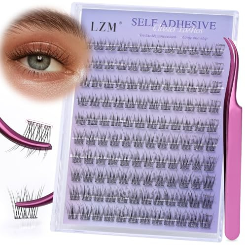 LZM Selbstklebende Wimpern D Curl 10-13mm Wimpern Mit Pinzette QZD01 D CURL | Lash Extension Set wimpern selbstklebend Ohne Kleber Natürliche press on lashes