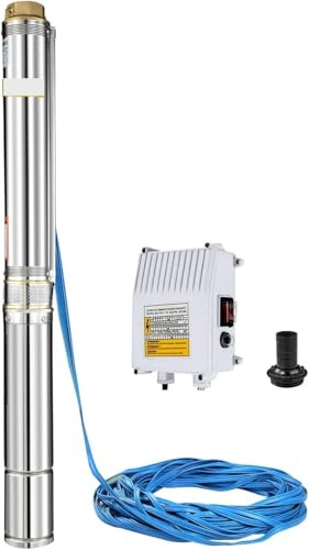 4 1.5hp Deep Well Pump Submersible Water Borehole + 40m Cable