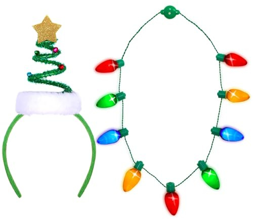 YUYWWAN Rentier Haarreif Weihnachten mit LED, Weihnachtliche Haarreifen Licht, Niedlich Weihnachts Haarreif Beleuchtete LED für Kinder Erwachsene Weihnachten Mottoparty Rollenspiel
