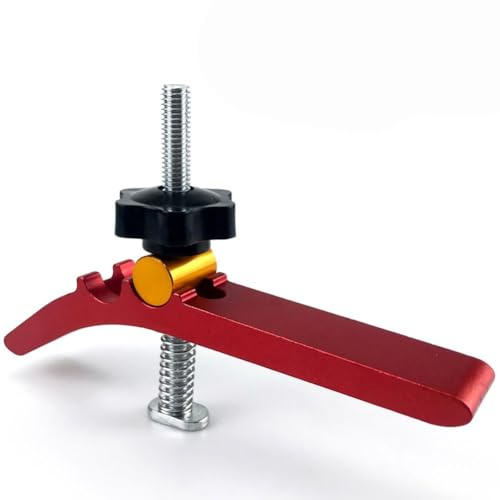 Lawnoval Spann-Druckplatte aus Aluminiumlegierung, T-Nut, für Holzbearbeitungstischsägen, 120 x 156 mm, Rot
