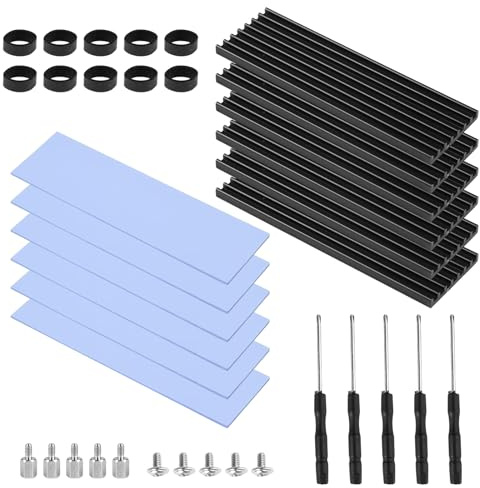5 Sets M2 Ssd Kühlkörper, 70 X 22 X 3 mm Heatsink mit Silikon Wärmeleitpad, Aluminium Cooler für 2280 M.2 Ssd, Effiziente Wärmeableitung, Nvme Heatsink für Laptop/Pc/Ps5/Ps5 Slim Installation